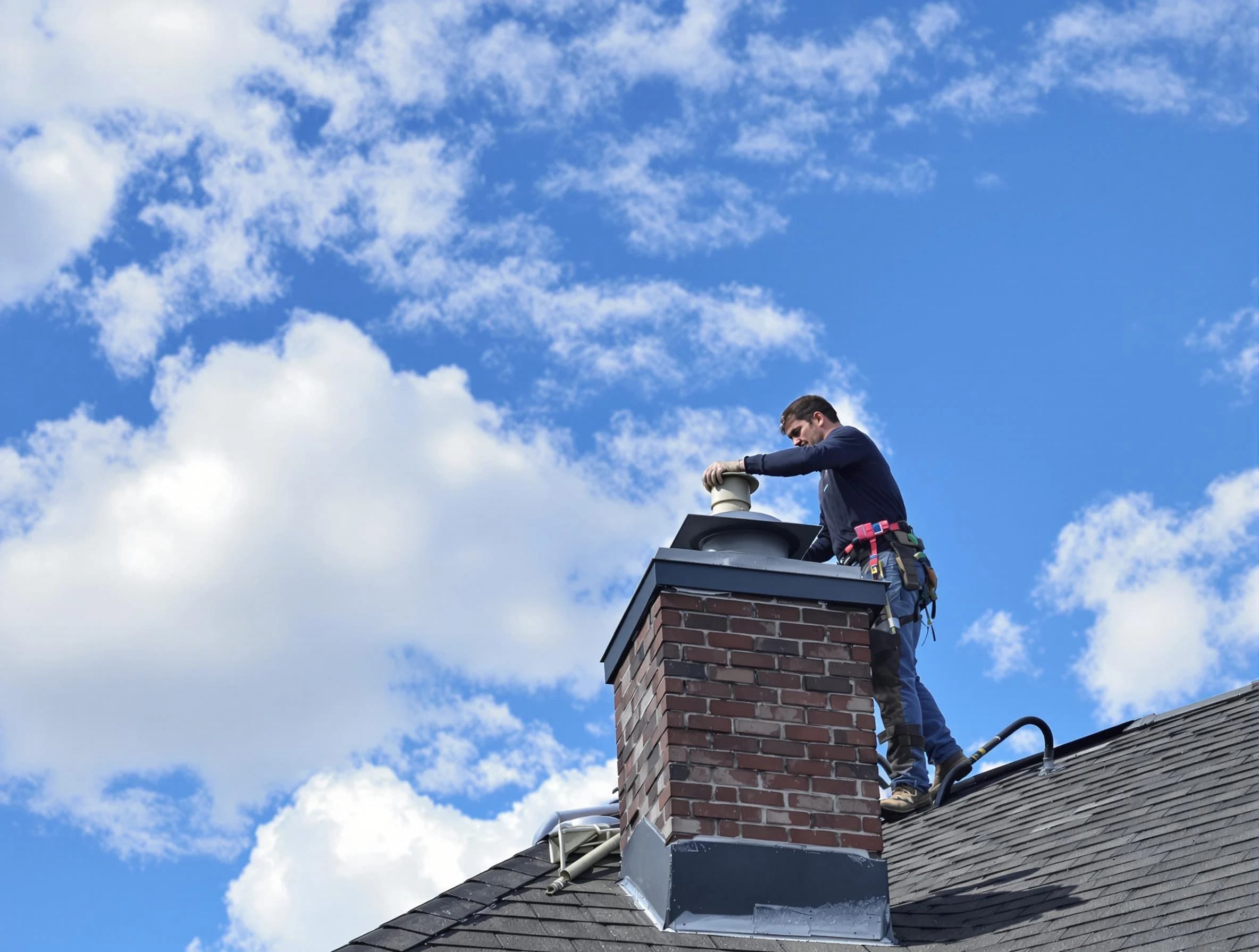 Fountain Hills Chimney Sweep installing a sturdy chimney cap in Fountain Hills, AZ