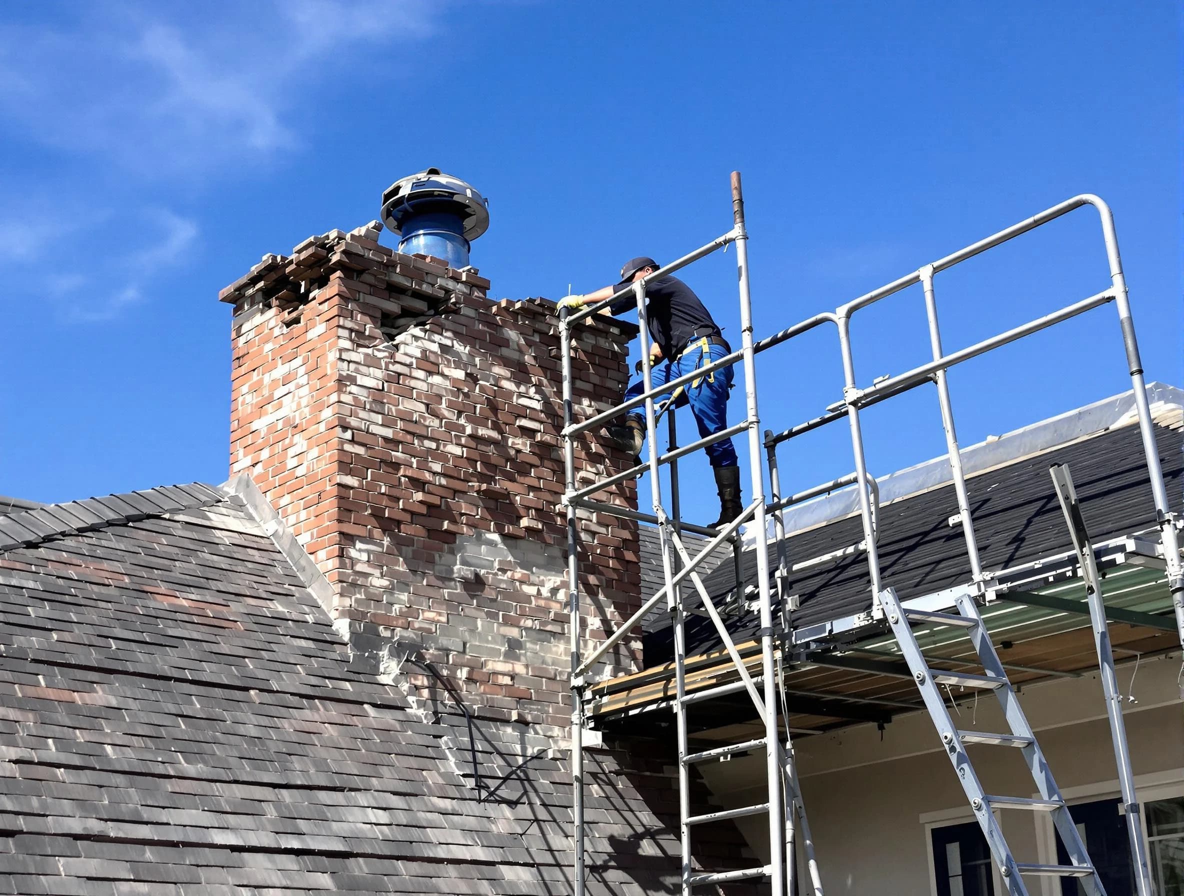 Rebuilding a chimney structure by Fountain Hills Chimney Sweep in Fountain Hills, AZ