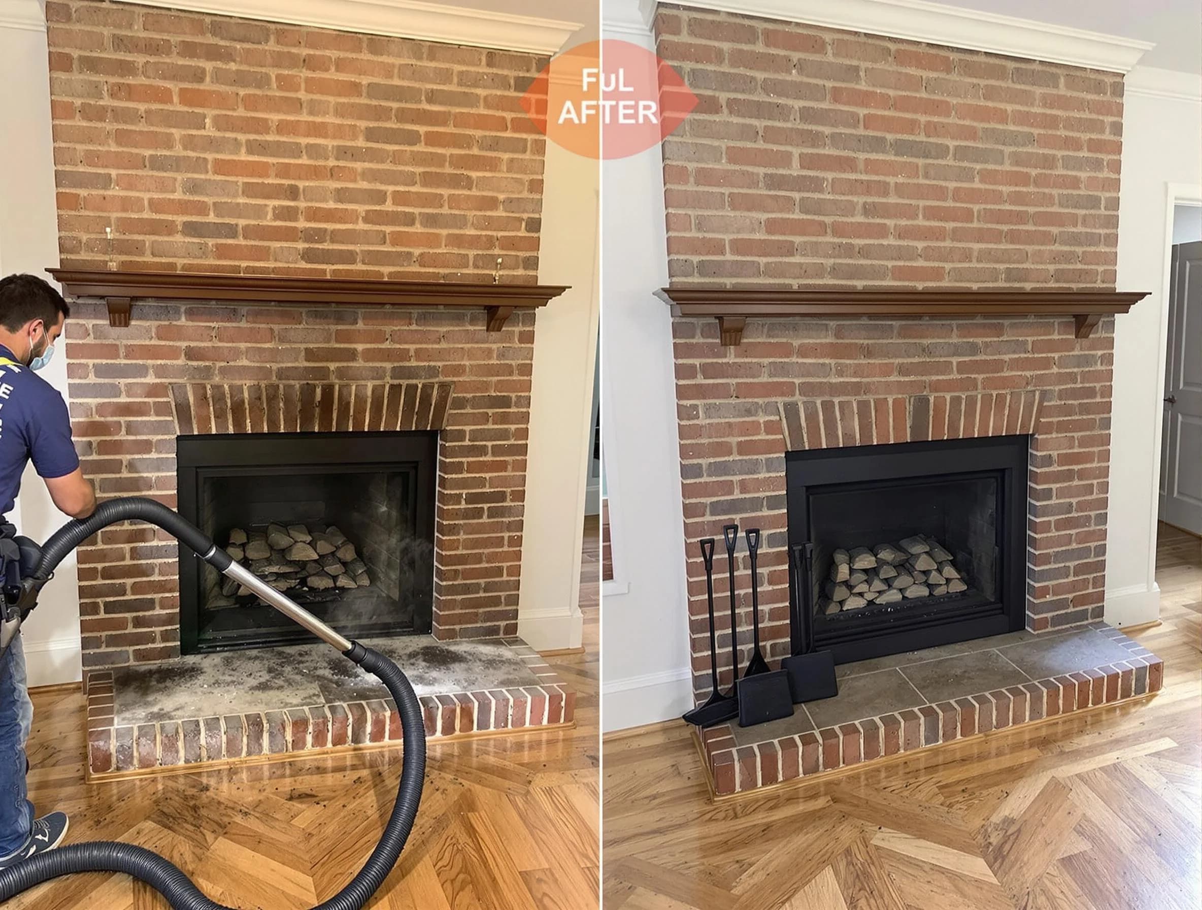 Fountain Hills Chimney Sweep carefully sanitizing a fireplace in Fountain Hills, AZ