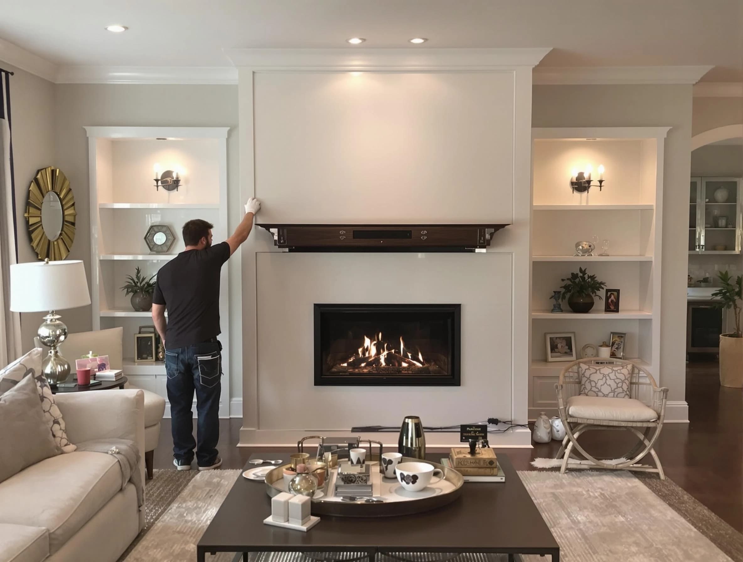 Fountain Hills Chimney Sweep installing a new fireplace in Fountain Hills, AZ