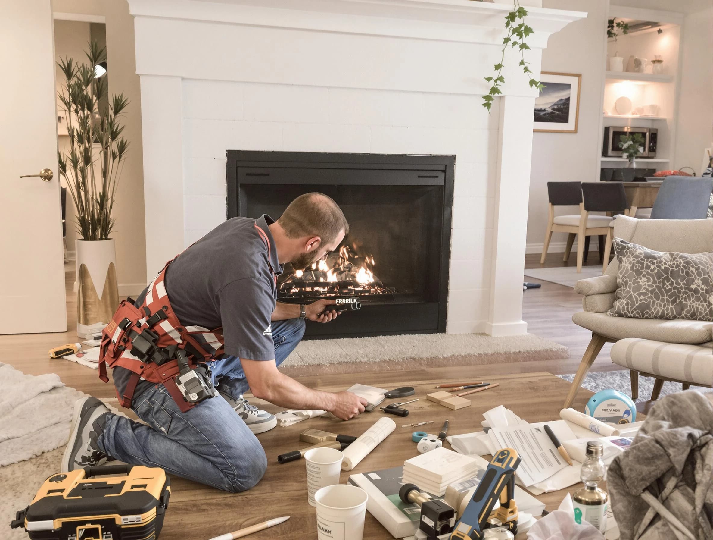 Fountain Hills Chimney Sweep performing fireplace repair in Fountain Hills, AZ