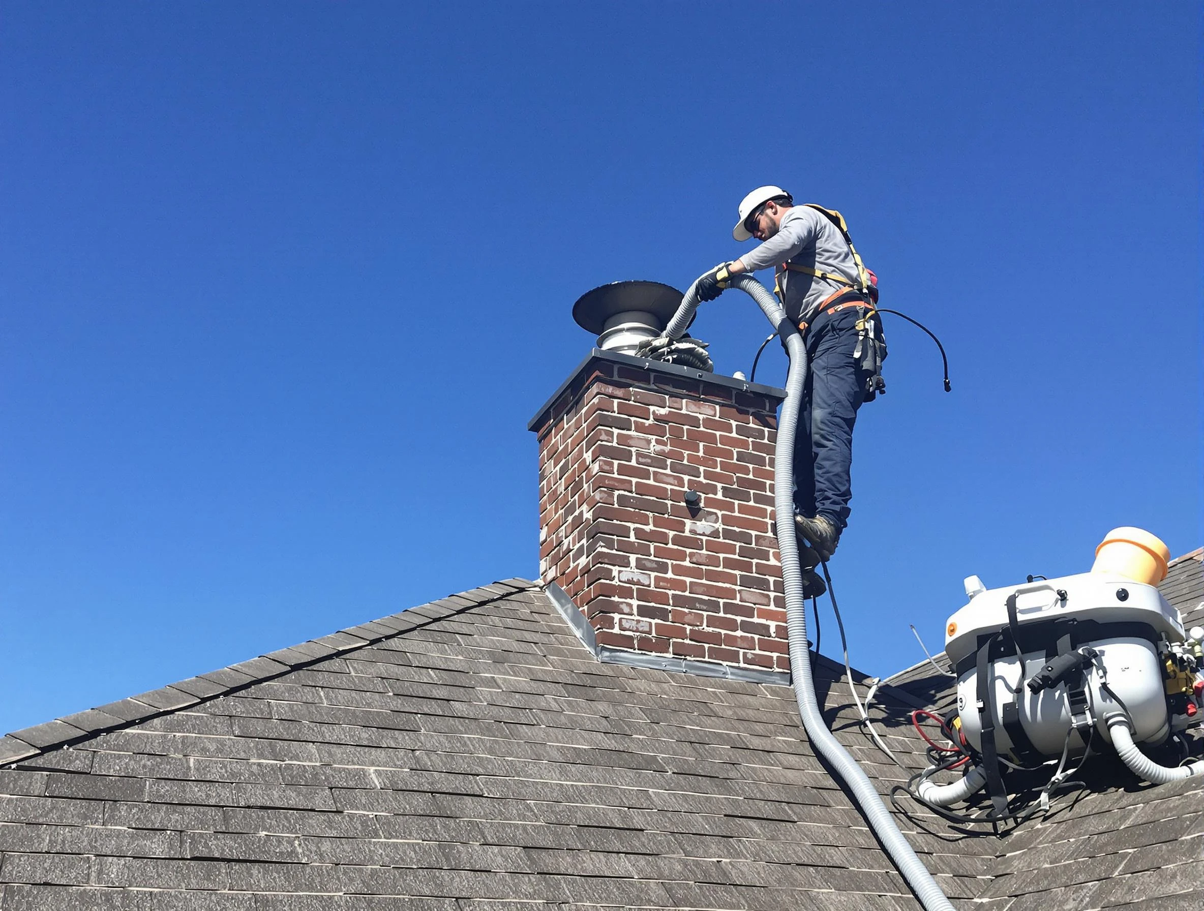 Dedicated Fountain Hills Chimney Sweep team member cleaning a chimney in Fountain Hills, AZ