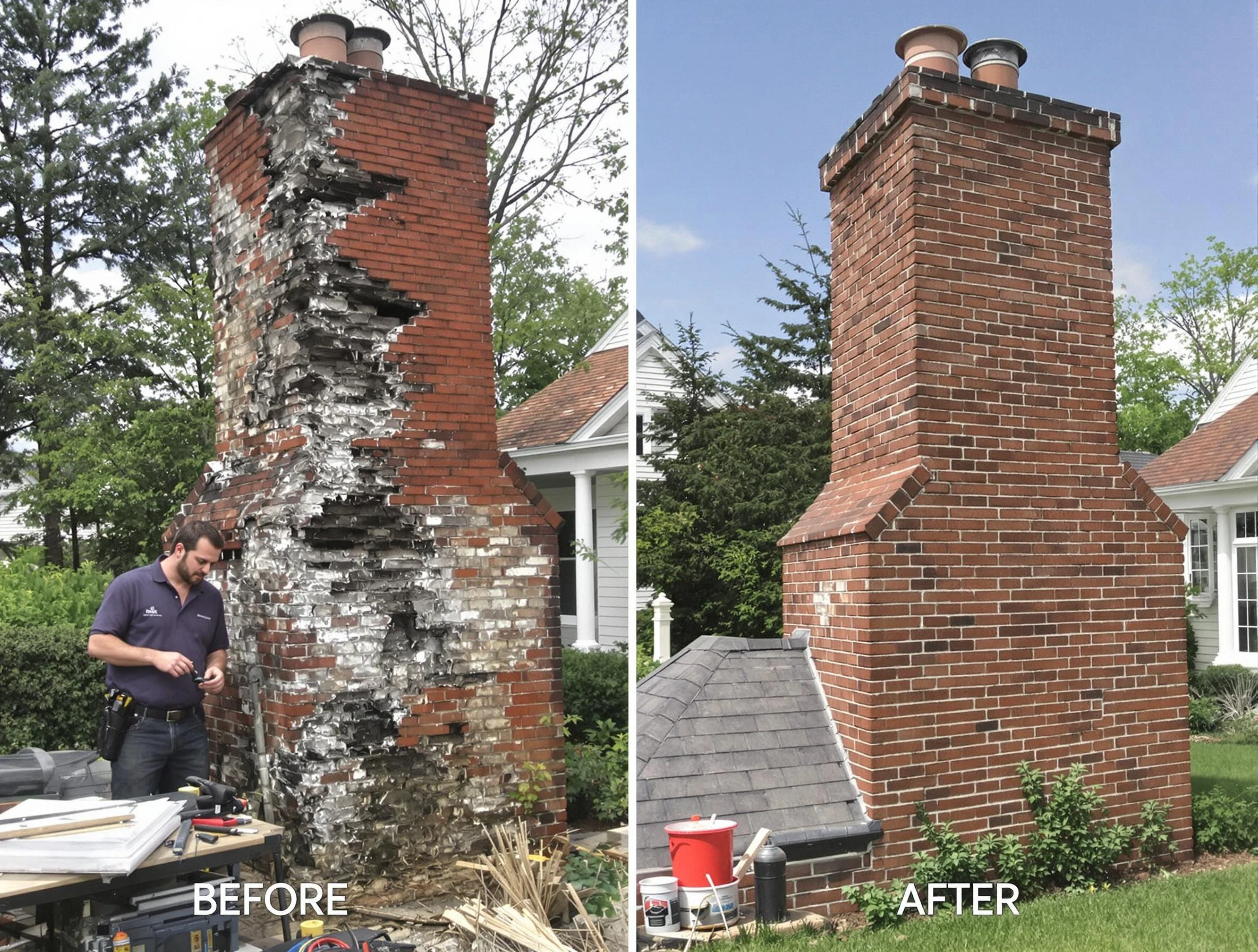 Fountain Hills Chimney Sweep performing a full chimney restoration in Fountain Hills, AZ
