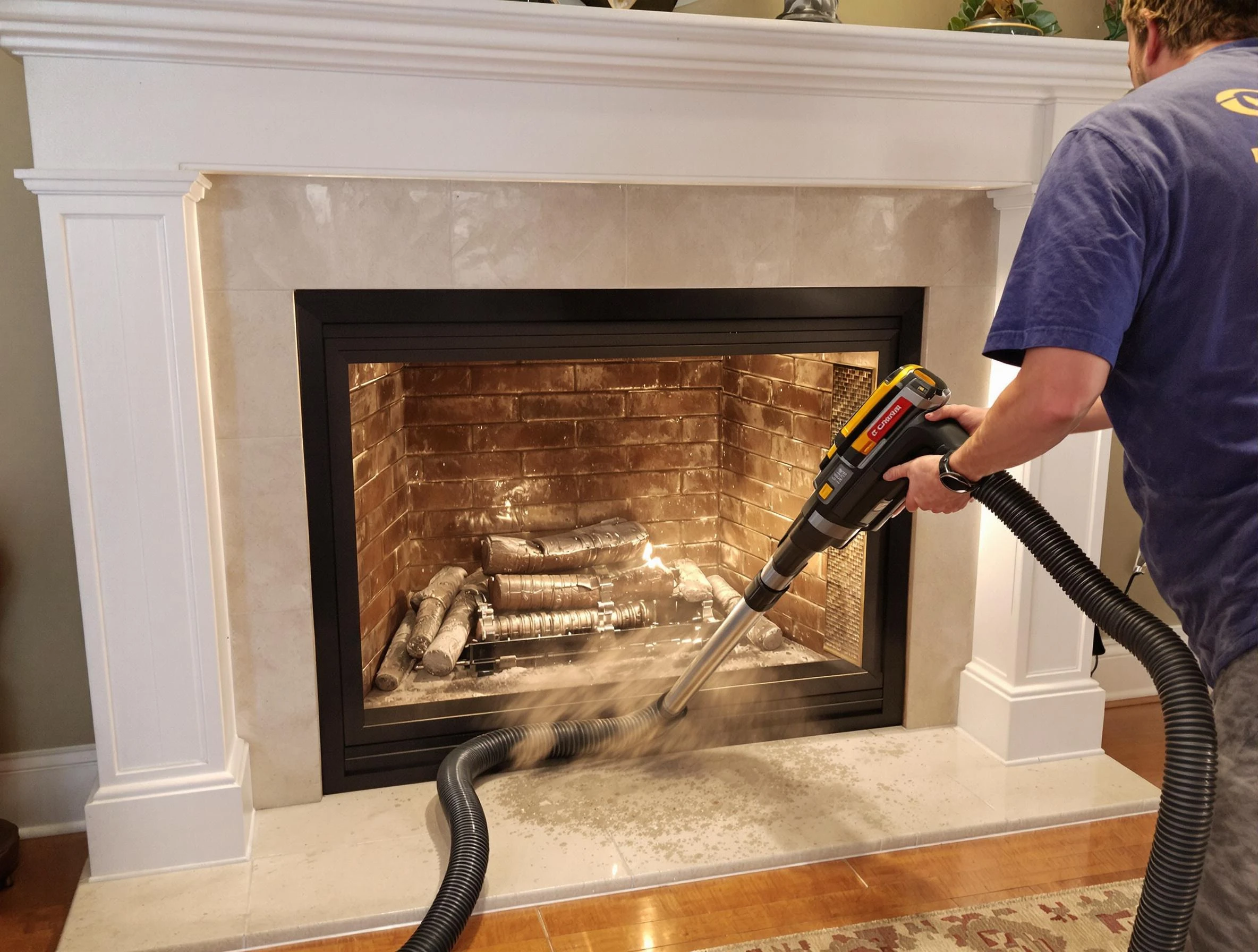 Fireplace cleaning performed by Fountain Hills Chimney Sweep in Fountain Hills, AZ